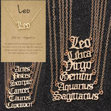 Load image into Gallery viewer, Gold Old English Zodiac Necklace for Women
