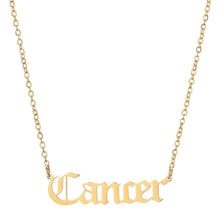 Load image into Gallery viewer, Gold Old English Zodiac Necklace for Women
